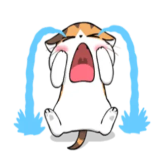 😭 кот, плачет, грустный, эмоциональный, каваи, мультфильм telegram sticker