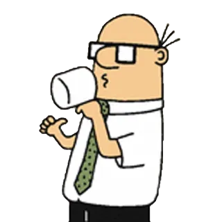 👍 Dilbert dilbert, cartoon, character, office, business, comic strip, illustration telegram sticker