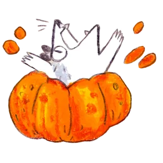 😆 dynia, kot, jesień, halloween, słodki, kapryśny, kreskówka telegram sticker
