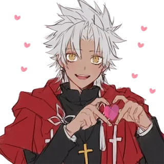 ❤️ アニメ, 可愛い, ハート, 愛, キャラクター, 男性 telegram sticker