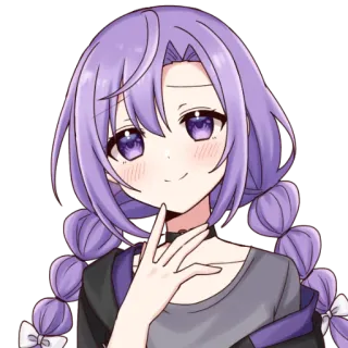 🔮 anime, dibujos animados, pelo morado, personaje, lindo, pegatina telegram sticker