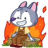 🔥 Kartun, Binatang, Serigala, Api, Emosi, Kesal, Terbakar telegram sticker
