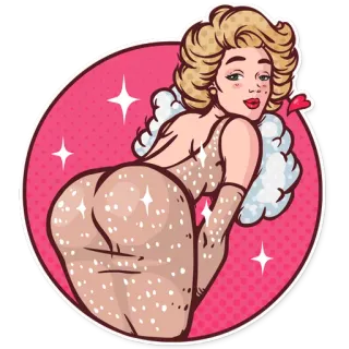 🍑 pinup, retro, vintage, glamour, sparkle, woman telegram sticker