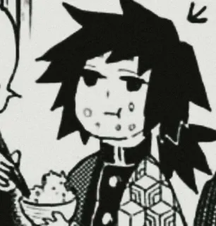🍱 Giyu Tomioka Demon Slayer Anime, Manga, Demon Slayer, Giyu Tomioka, Cibo, Mangiare, Chibi whatsapp sticker