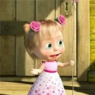 🌃 Masha Masha and the Bear cartoon, girl, Masha and the Bear, cute, animated whatsapp sticker