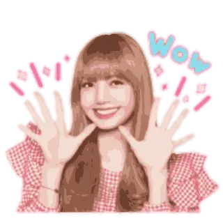 🍸 Lisa Wow lisa, blackpink, uau, animado/a, kpop whatsapp sticker