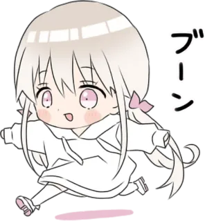 🏃‍♀️ ブーン anime, manga, kawaii, chibi, cute, japanese, running telegram sticker