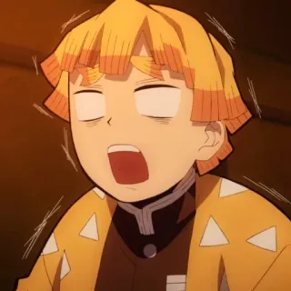 💛 Zenitsu Agatsuma Demon Slayer anime, demon slayer, zenitsu, funny, shocked, expression, scared whatsapp sticker