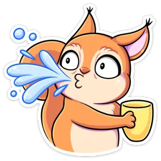 ☕️ esquilo, bebendo, animal, desenho animado, engraçado, fofo telegram sticker