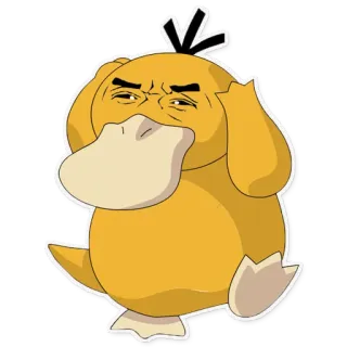 😱 Psyduck pokemon, mem, śmieszne, kreskówka, postać telegram sticker