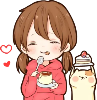 😋 dessin animé, mignon, nourriture, dessert, personnage, illustration telegram sticker