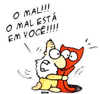 ✝ O MAL!!! O MAL ESTÁ EM VOCÊ!!!! Dessin animé, Monstre, Rouge, Maléfique, En colère, Expression, Personnage, Illustration telegram sticker