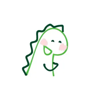 ✨ dinozaur, uroczy, kreskówka, zielony, zwierzę, kawaii, prosty telegram sticker