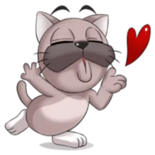 😘 猫, 動物, 漫画, ステッカー, ハート, かわいい telegram sticker