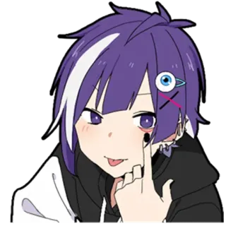 😜 animé, dessin animé, doigt d'honneur, offensant telegram sticker