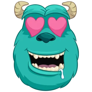 😍 Sully Monsters, Inc. monster, sully, monster ag, herzaugen, cartoon, disney, pixar telegram sticker