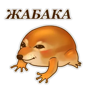 💛 ЖАБАКА dog, frog, meme, animal, hybrid, funny, cheems, sticker telegram sticker