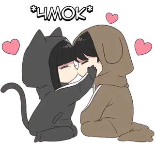 🌟 *Чмок* จูบ, การ์ตูน, รัก, น่ารัก, สัตว์ telegram sticker