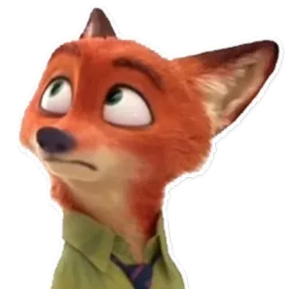 😯 Nick Wilde Zootopia raposa, laranja, desenho animado, animal, personagem, Disney telegram sticker