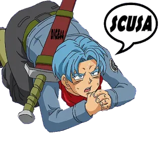😰 Trunks Dragon Ball SCUSA anime, manga, dragon ball, trunks, scusa, apology telegram sticker