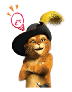 💡 Puss in Boots 猫, 穿靴子的猫, 卡通, 电影, 动画 telegram sticker