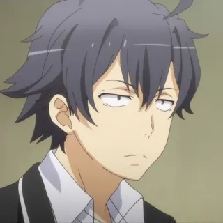 🫓 Hikigaya Hachiman My Teen Romantic Comedy SNAFU อนิเมะ, ตัวละคร, ฮิคิกายะ ฮาจิมัง, Oregairu, สีหน้า whatsapp sticker