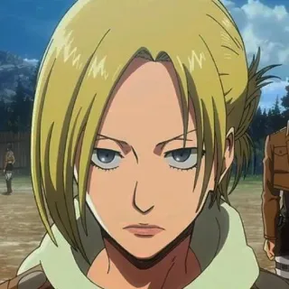 🗿 Annie Leonhart Attack on Titan Anime, Charakter, Mädchen, blonde Haare, ernst, Annie Leonhart whatsapp sticker