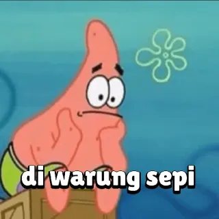 😀 Patrick Star SpongeBob SquarePants di warung sepi patrick, ster, spongebob, cartoon, verdrietig whatsapp sticker