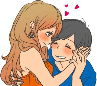 😍 casal, amor, abraço, afeição, romance, relacionamento, desenho animado, corações telegram sticker