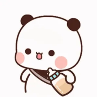 🎈 Panda, süß, Cartoon, Baby, Flasche, Milch, Kawaii, Bär telegram sticker