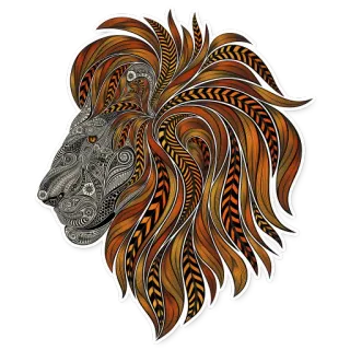 🐅 lion, animal, illustration, decorative, wildlife, sticker telegram sticker