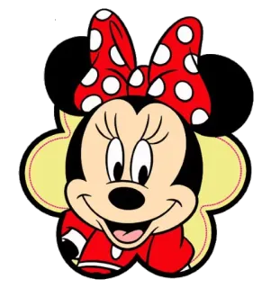 😊 Minnie Mouse Minnie, cartone animato, personaggio Disney, carino, fiocco, pois telegram sticker