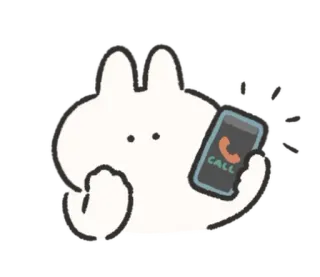 🍰 CALL cuộc gọi, điện thoại, thỏ, hoạt hình, nhãn dán, động vật telegram sticker