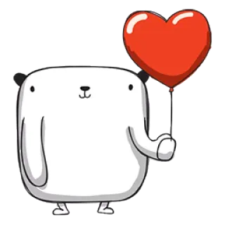 😍 Bär, Cartoon, Herz, Liebe, süß, Tier, Luftballon, Valentinstag telegram sticker
