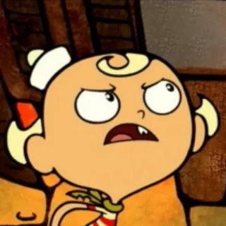 😠 Misery Misery Loves Company Kreskówka, Dziecko, Blond włosy, Zły, Postać telegram sticker