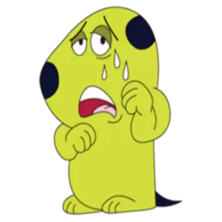 😭 Dessin animé, Triste, Pleurs, Larmes, Personnage, Jaune, Chien whatsapp sticker