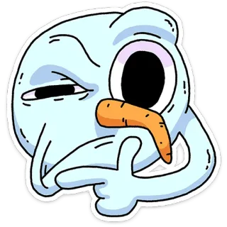 🤔 snowman, cartoon, character, winter, carrot, funny, cute telegram sticker