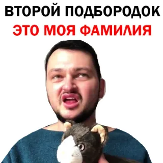😉 ВТОРОЙ ПОДБОРОДОК ЭТО МОЯ ФАМИЛИЯ telegram sticker