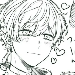 🌟 っ Anime, Manga, Serce, Rumieniec, Słodkie, Chłopak telegram sticker