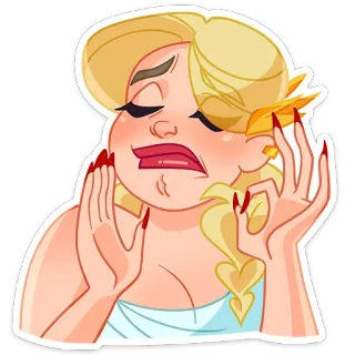 👌 woman, blonde, expression, face, girl, sticker telegram sticker