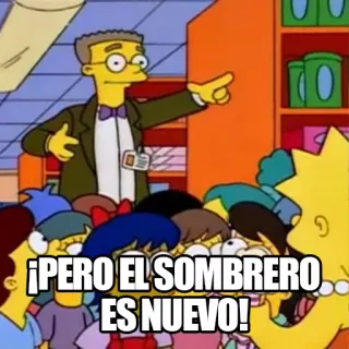 😍 ¡PERO EL SOMBRERO ES NUEVO! I Simpson, Cappello, Cartone animato, Spagnolo, Nuovo telegram sticker