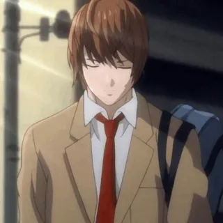 ⚖ Light Yagami Death Note Anime, Adolescent, Étudiant, Sérieux, Yagami telegram sticker