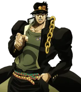 💪 Jotaro Kujo JoJo's Bizarre Adventure อนิเมะ, โจโจ้, โจทาโร่, ตัวละคร, ชี้, การผจญภัยสุดพิสดาร telegram sticker