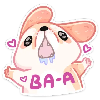 🤤 BA-A lindo, conejo, kawaii, sticker, animal, adorable telegram sticker