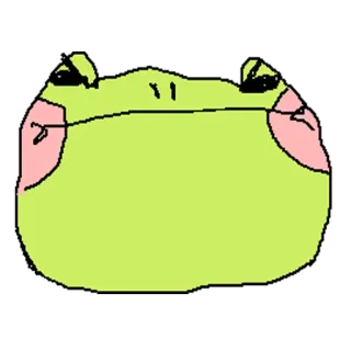 😕 กบ, การ์ตูน, สีเขียว, สัตว์, ภาพประกอบ, สติกเกอร์ telegram sticker