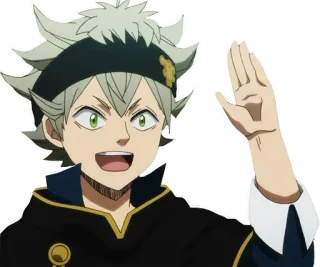 👋 Asta Black Clover 애니메이션, 만화, 아스타, 블랙 클로버, 마법, 마법사, 캐릭터 telegram sticker