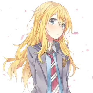 😙 Kaori Miyazono Your Lie in April Anime, Kaori Miyazono, Your Lie in April, Personaggio, Ragazza, Uniforme scolastica telegram sticker