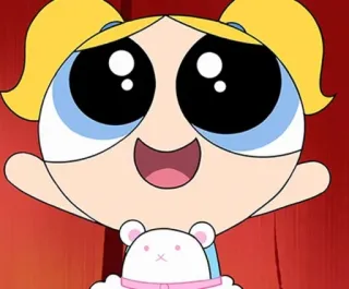 😍 Bubbles The Powerpuff Girls Bolhas, As Meninas Superpoderosas, desenho animado, fofo telegram sticker