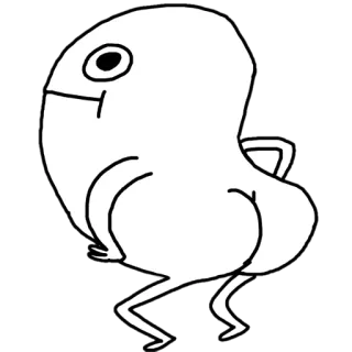 🍑 white, cartoon, bean, character, funny telegram sticker