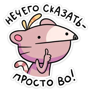 👍 НЕЧЕГО СКАЗАТЬ - ПРОСТОВО! cartoon, sticker, cat, russian, no comment, animal, funny whatsapp sticker